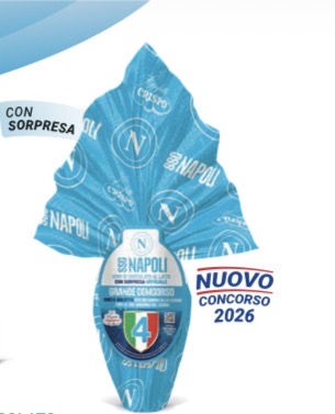 Uova di Pasqua ufficiale Ssc Calcio Napoli Crispo con sorpresa ufficiale e concorso premio