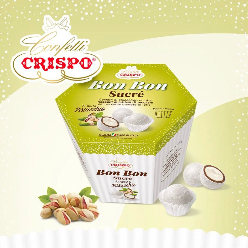 Bon bon sucre’ Crispo bianco pistacchio