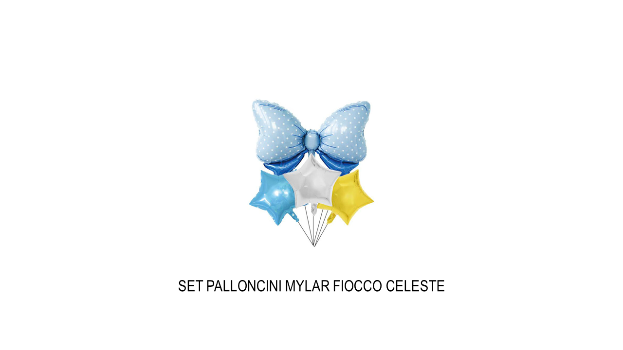 Set palloncini mylar fiocco celesti