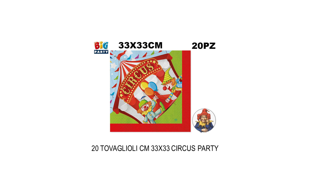 Tovaglioli da 33x33 cm circus party