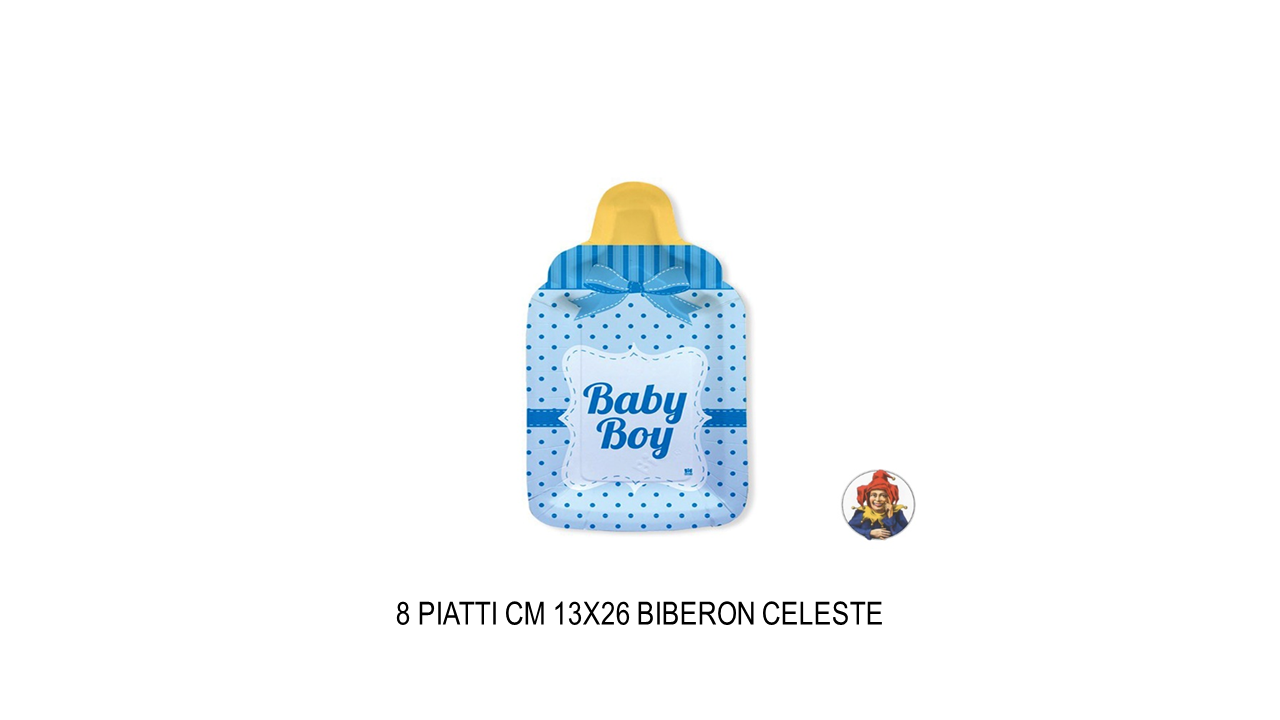Piatti da 13x26 cm biberon celesti