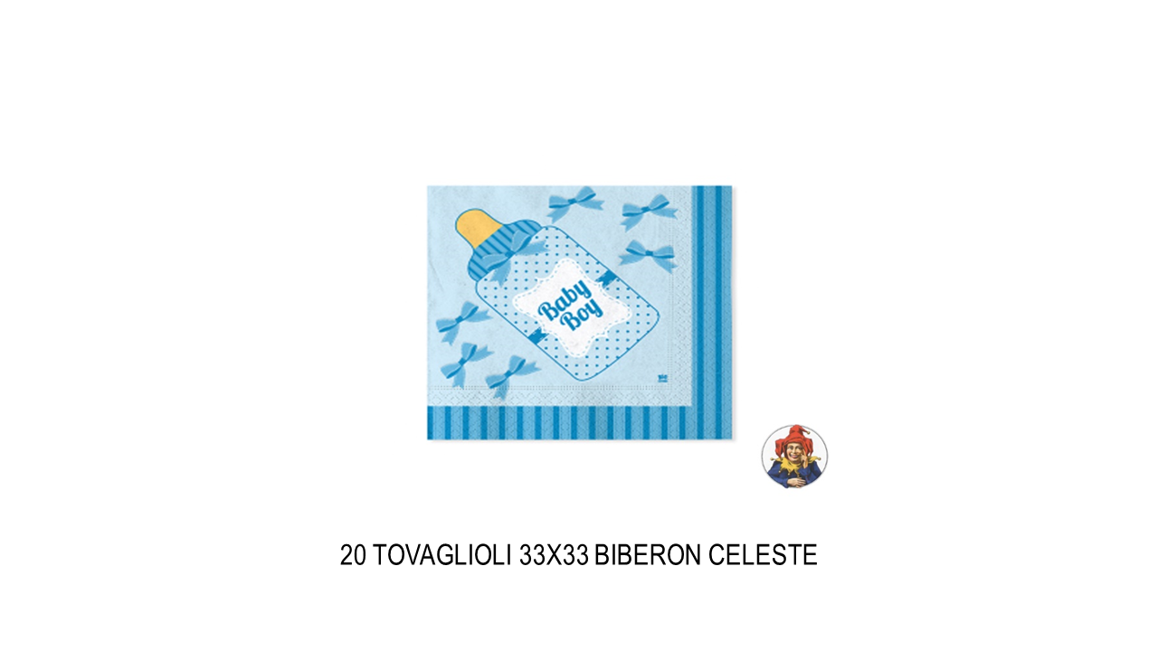 Tovaglioli da 33x33 cm biberon celesti