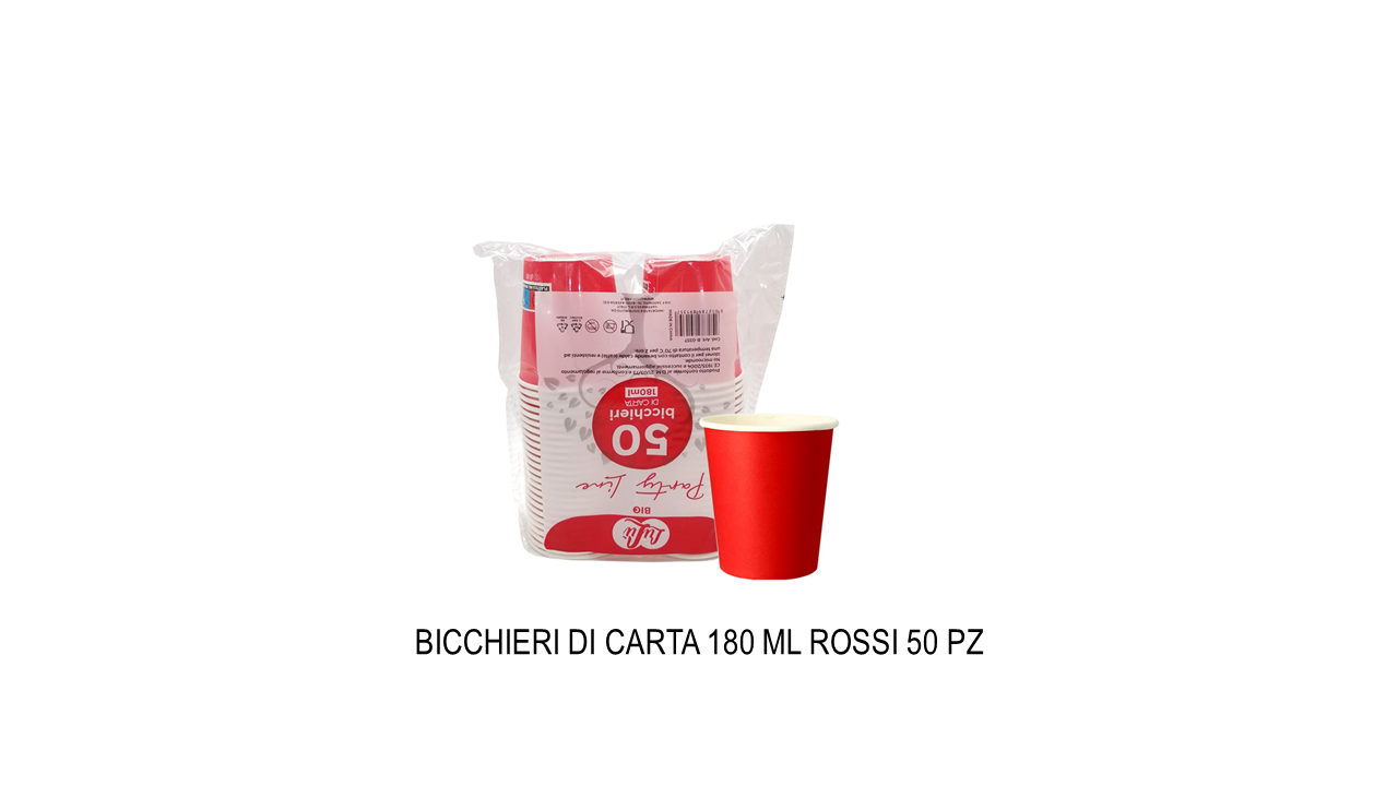 Bicchieri di carta da 180 ml rossi
