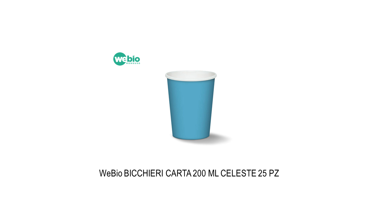Bicchieri di carta da 200 ml celesti bio