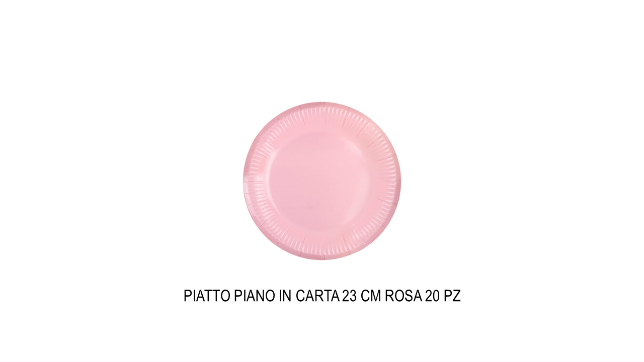 Piatto piano in carta da 23 cm rosa