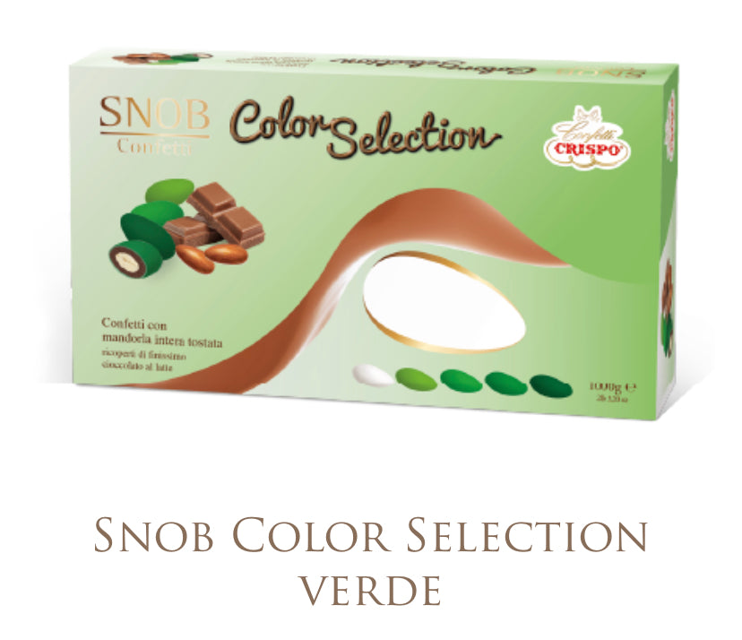 Confetti Snob Selection Crispo Color Verde Ciocomandorla AL Latte da 1 Kg