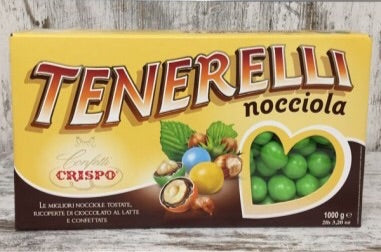 Crispo Confetti Tenerelli alla Nocciola Confetto Verde Senza Glutine (Gluten Free) 1 kg