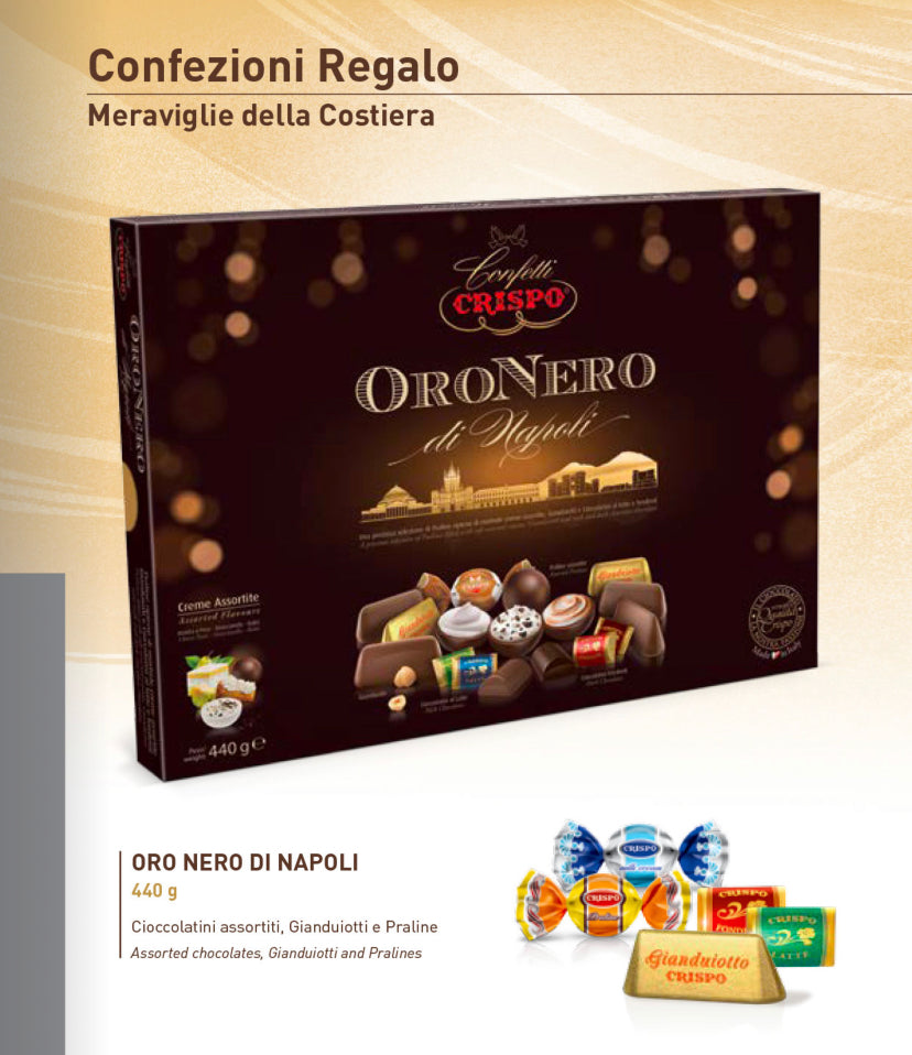 confezione regalo oro nero crispo gr.440