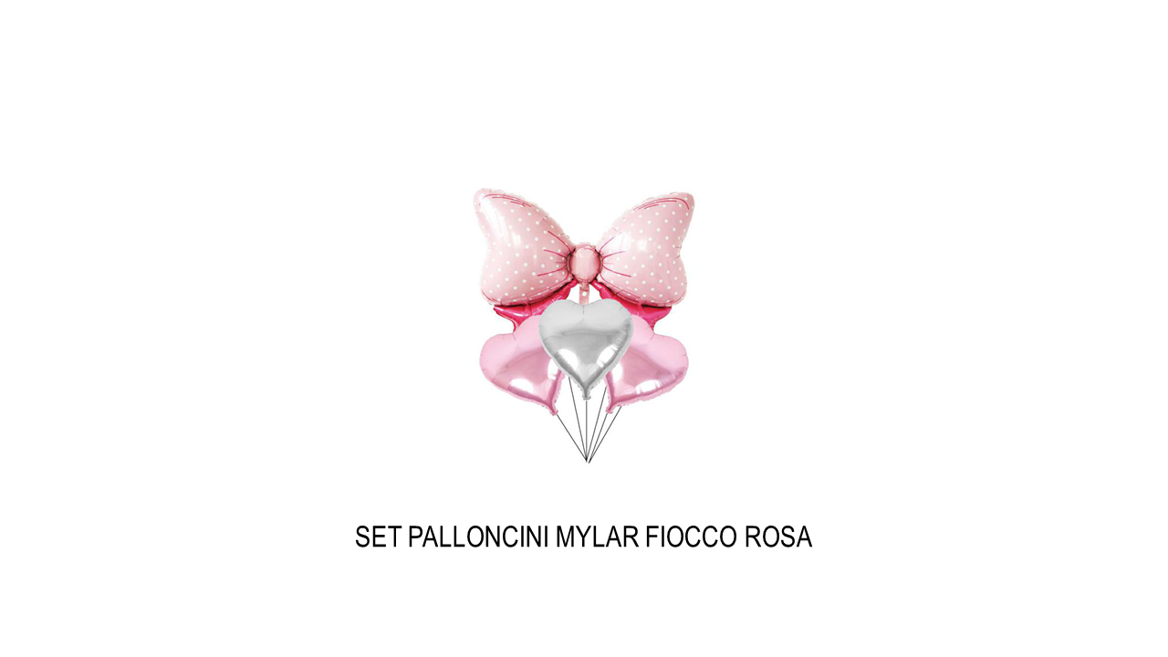 Set palloncini mylar fiocco rosa