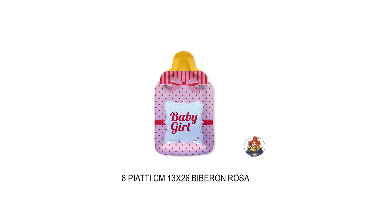 Piatti da 13x26 cm biberon rosa