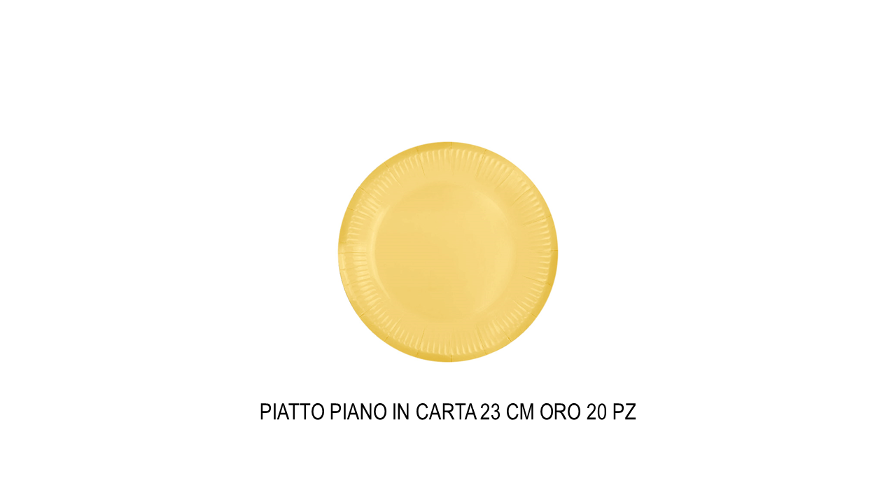 Piatto piano in carta da 23 cm oro